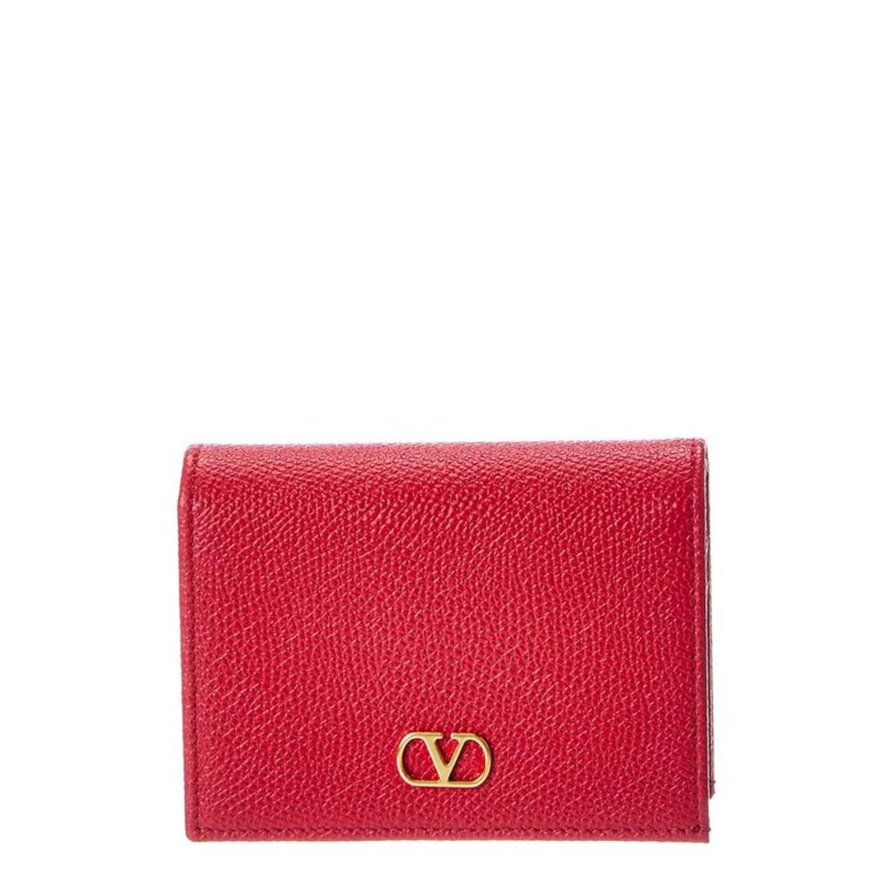 Valentino Vlogo Signature Leather Card Case